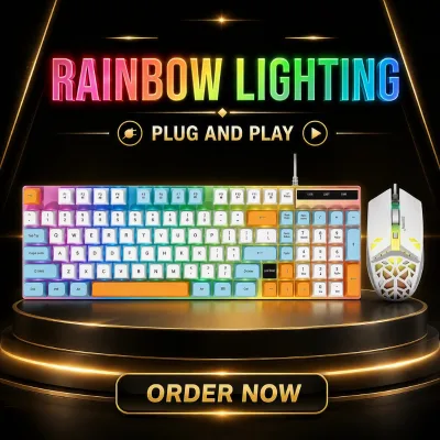 Hot Sale Wired Keyboard Mouse Combo 100 Million Click Life 2400 DPI Gaming Keyboard Mouse Set for Desktop PC Wholesale