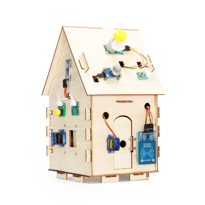 Eparthub Wood House Learning Kit Designed for Multi-functional Smart Home Systems with Mind+ Graphical Programming Support