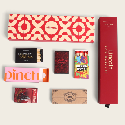 Customizable Elegant Embossed Flip Top Matchbox with Printing Logo Custommatchbox Package of Matches