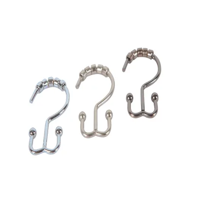 Steel Fashional New Design Chrome Cheap Room Shower Hook shower Curtain Rings Hooks