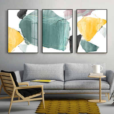 Framed Abstract Print Painting Wall Art Modern Nordic 3 Panel Canvas Customized Logo Environment Friendly Printed Photo Portrait