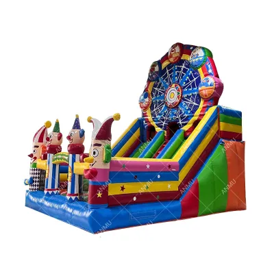 Inflatable Clown and Carnival Trampoline PVC Outdoor Inflatable Slide, Dry Slide, Park House, Cliff Climbing Slide