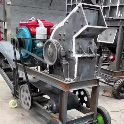 PC0808 Wheeled Mobile Hammer Crusher Self Propelled Compact Rock Grinder for on Site Construction Waste Aggregate Recycling