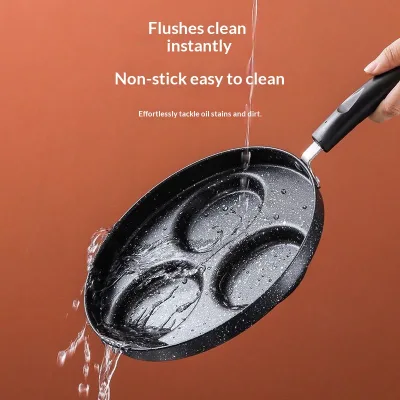 Cross-border Four-hole Cast Iron Breakfast Egg Hamburger Pan Non-stick Pan Modern Design Household Steak Egg Frying Pan Skillet