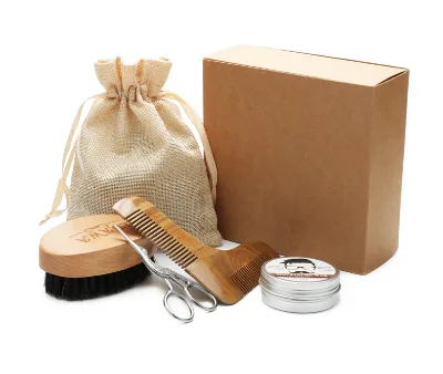 Synthetic Beard Hair Bristle Shaving Brush and Comb Set for Men Wet Shave Kit