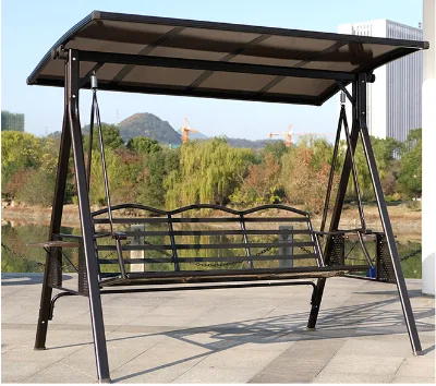 Comfortable Modern Design Metal Frame Removable Waterproof Cushion Adjustable Patio Swing Chair Canopy for Outdoor Relaxation