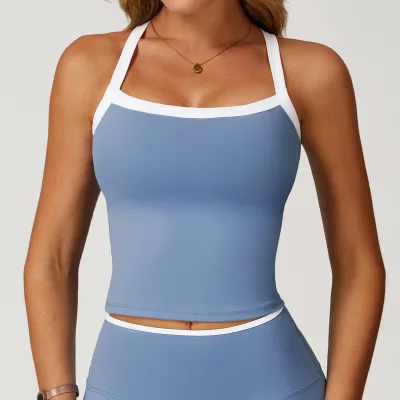 Women Hollow Back Yoga Camisole Stretch Studio Training Sports Top 2027