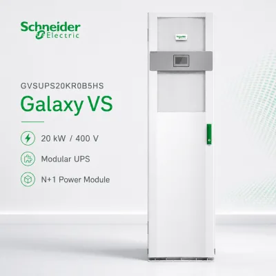 Brand New 100% Original Galaxy VS UPS 20kW 400V with N+1 Power Module, for 5 Smart Modular 9Ah Battery Strings, Start-up 5x8