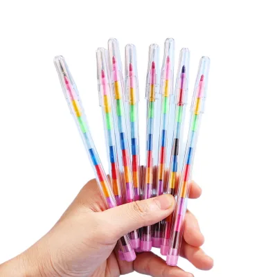 Wholesale of Creative Building Blocks Coloring Crayons, 11-color Crayons, Oil Pastels for Student Stationery and Prizes