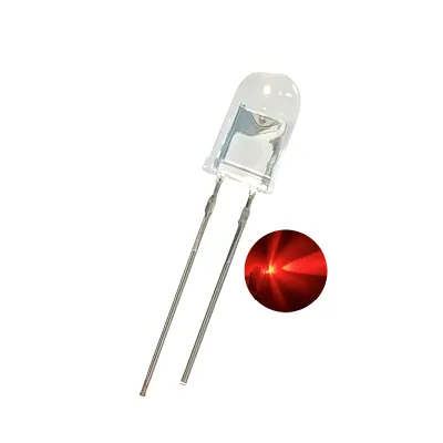 [Traffic Light Series] T1 3/4 (5mm) Rustproof Red Color 620-625nm 12000mcd Water Clear 5mm Ledsignallight Diode