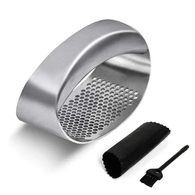 Professional Heavy Duty Sturdy Stainless Steel Garlic Press Crusher Rocker Peeled Squeezer for Kitchen