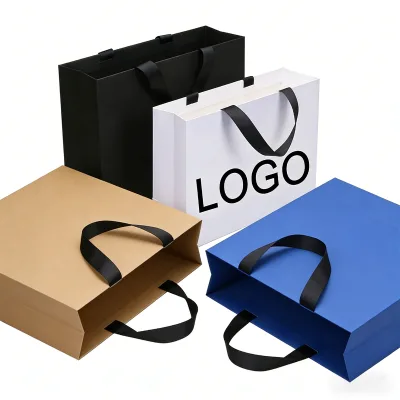 Wholesale Bulk Colored Gift Paper Bags With Handles Recyclable Customizable Paper Bags for Retail Boutique & Party Packaging