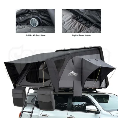 Soar Ultra-Thin ABS Hard Shell Rooftop Tent Lightweight 4 Person Family Camping Stargazing Window USB Charging Port Canvas