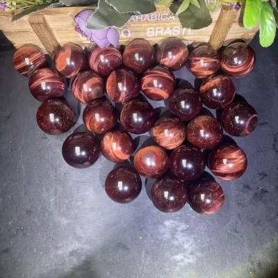 3-4cm Natural Crystal Ball Red Tiger Eye Stone Polished Round Ball Reiki Healing Divination Home Decoration Beautiful Souvenir