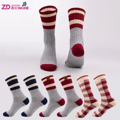 Custom Anti slip Long Ribbed Men Women Unisex Argyle White Thin Thick Cashmere Merino Wool Work Sport Dress Crew Socks