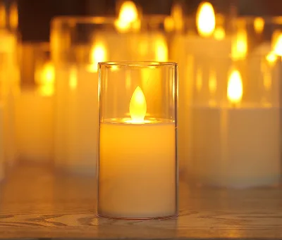 Romantic LED Simulation Electronic Star Pattern Decorations Paraffin Wax Votive Candles for Home Christmas Graduation Birthdays