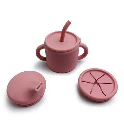 Baby Feeding Products Leakproof Eco-friendly LFGB Standard Infants Products Silicone Water Cup With Handles