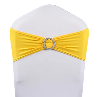 Clearance Spandex Chair Sashes With Buckle for Sale for Wedding Birthday Party Decoration