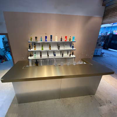 Professional 304 Stainless Steel Simple US Style Cocktail Bar Station Mobile Bar Station Mobile Bar Truck Station Cocktail