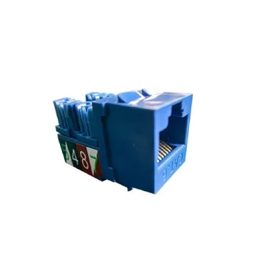 Cat6 UTP RJ45 Ethernet 90-Degree Keystone Jack with Dual-type IDC Connectors RoHS Certified Model KS90Q-C6 ABS Material