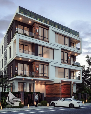 Five Star Hotel 4 Story Apartment Luxury Prefabricated Multifunction Steel Buildings