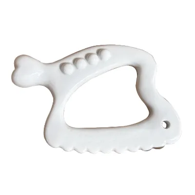 Popular White Ceramic Gua Sha Board for Body and Neck Facial Massage Tool Healthcare Supply Product