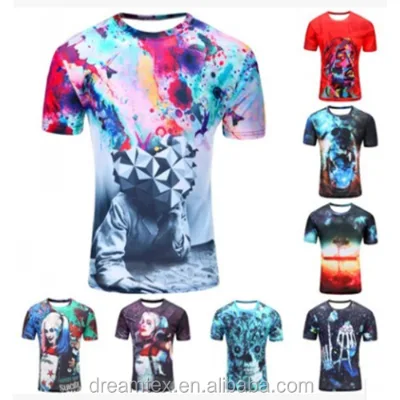 Oem Design Sublimation Printed Printing 3D t Shirt Men's T-shirt