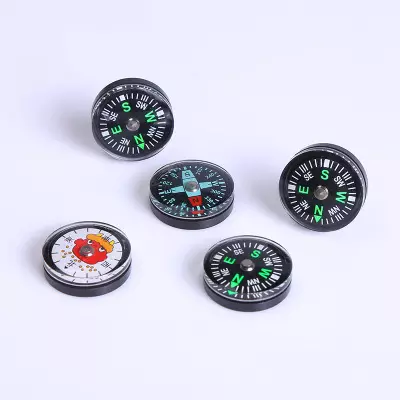 9mm 12mm 15mm 20mm 25mm 30mm 35mm 40mm Round Plastic Mini Compass ,Button Liquid Filled Compass for Hiking and Camping
