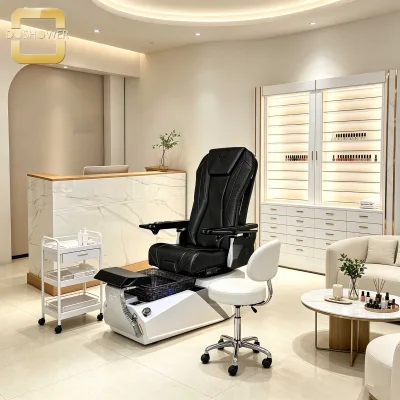 Light Luxury Marble Beauty Salon Reception Desk Wood Base Spa Check in Counter for Aesthetic Clinic & Beauty Shop