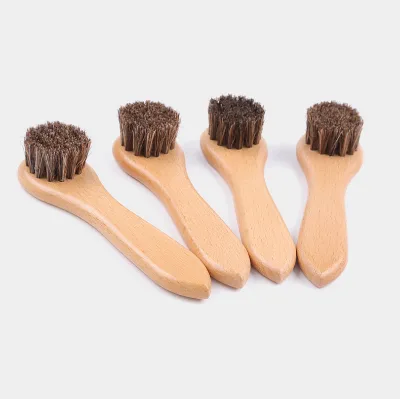 100% Horsehair Light Bristles Brush,Shoe, Boots and Leather Polish Daubers