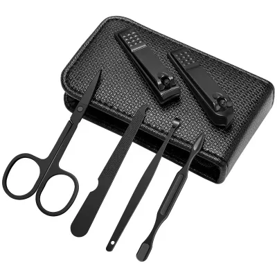 Green 6-Piece Set of Stainless Steel Household Nail Clippers Pedicure Knife Ear Pick Nail Clipper Tool for Babys' Nail Trimming