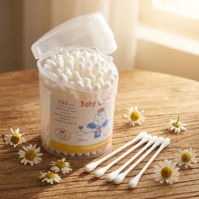 100pcs Eco-friendly Pure Baby Cotton Buds Soft Double Head Paper Stick Disposable Ear Makeup Bulk Custom Logo Wholesale