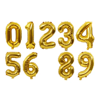 JYAO 16 Inch Gold Letter A-Z Number 0-9 Aluminum Foil Balloons Kids' Birthdays Weddings Baby Showers Holiday Decorations