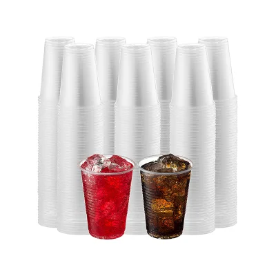 Plastic Disposable Cups Clear Party Drinking Cups Plastic Cups in Bulk for Cold Water, Soda, Iced Tea, Juice