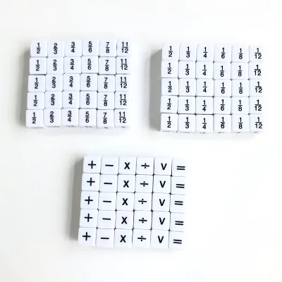 Wholesale 16mm White and Black Acrylic D6 Six-Sided Educational Dice for Kids Mathematical Games Bulk