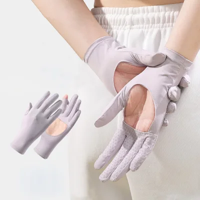 Breathable Sweat Wicking Anti Slip Multi Color Ergonomic Cutout Summer Riding Hand Gloves Cool UV Shield Protector Mitts