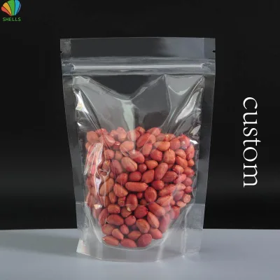 Food Ziplock Clear Custom Print Stand up Pouch Zip Lock Packaging Plastic Transparent Bag with Zipper