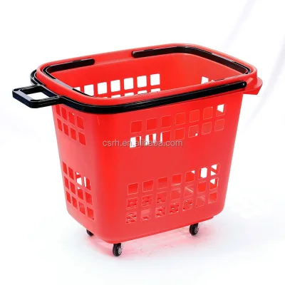 80L Rolling Basket RH-BPR80A  650*490*550mm Collapsible Plastic Laundry Basket