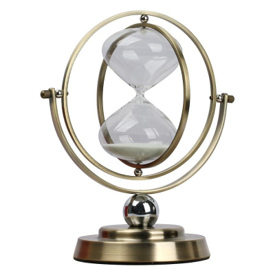 1 Hour Hourglass Globe Timer Brass Sand Clock Vintage Sandglass Time Desktop Decor Luxury Living Room Decoration Home Ornament