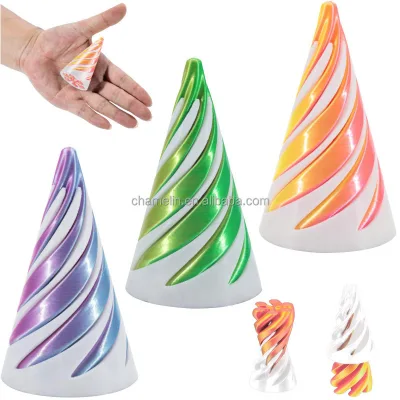 New Arrival Custom 3D Edition 3d Printed Spiral Cone Toy Stress Anxiety Relaxing Popular Toys 3D Printed Sensory Fidget Toy