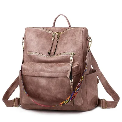 Peiquan Travel Lightweight and High Value Schoolbag Sports Backpack for Women PU Leather Casual Backpack