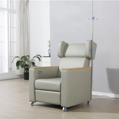 Electric Foldable Dialysis Chair Medical Recliner Solid Wood Frame for Hospital Clinic Use Adjustable Dialysis Seating Chair for