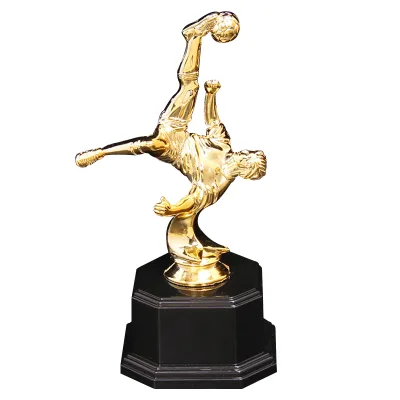 Top Sale Plastic Football Trophy Small Figure Golden Small Soccer for Sport Competition