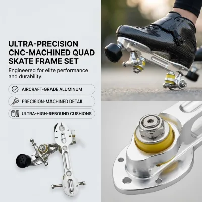 Four-Wheel Roller Skates CNC Piece Blade Holder Double-Row 6061 Aluminum Bracket Cowhide Shell Rubber Professional Freestyle
