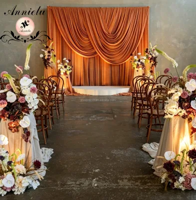 ANNIELU Handmade Romantic Sheer Spandex Wedding Fabric Swag Wedding Valance Top Drape Ceiling Swag Arch Swag