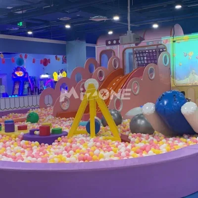 Customized Toddler Indoor Playground Handwoven Climbing Netting Kids Play Area Commercial Rainbow Net Ball Pool