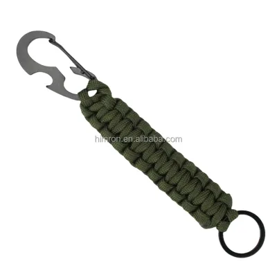Colorful Paracord Cord Rope Camping Survival Kit Emergency Knot Bottle Opener Key Chain Outdoor Keychain Key Ring