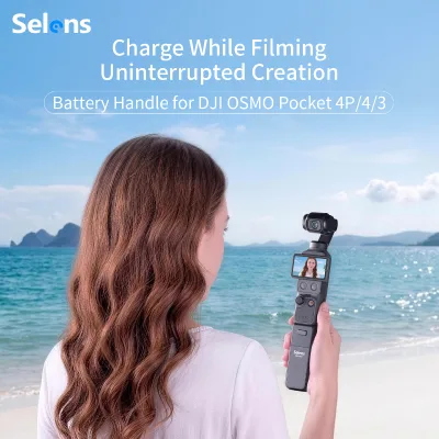 Selens 2800mAh Fast Charging Power Bank Battery Handle Grip for DJI Osmo Pocket 3 4 4P Gimbal Camera Vlogging Accessories
