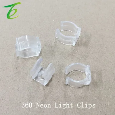 360 Neon Light Clips 10pcs 50pcs 100pcs/lot High Quality Transparent Clips for 14mm 16mm 5v-220v Neon Tube Plastic Buckle