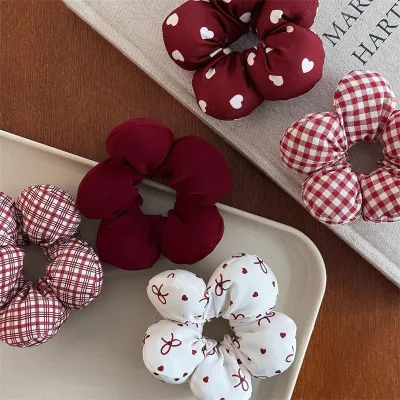 Sweet Bubble Flower Hair Accessories for Women Cute Scrunchies for Hair Ponytail Hair Ttie Head Band